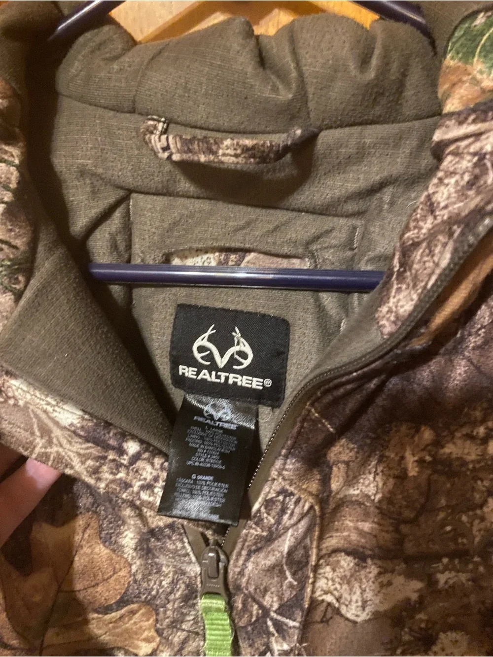 Realtree Edge Camo Full-Zip Hooded Hunting Jacket Youth Large L EUC